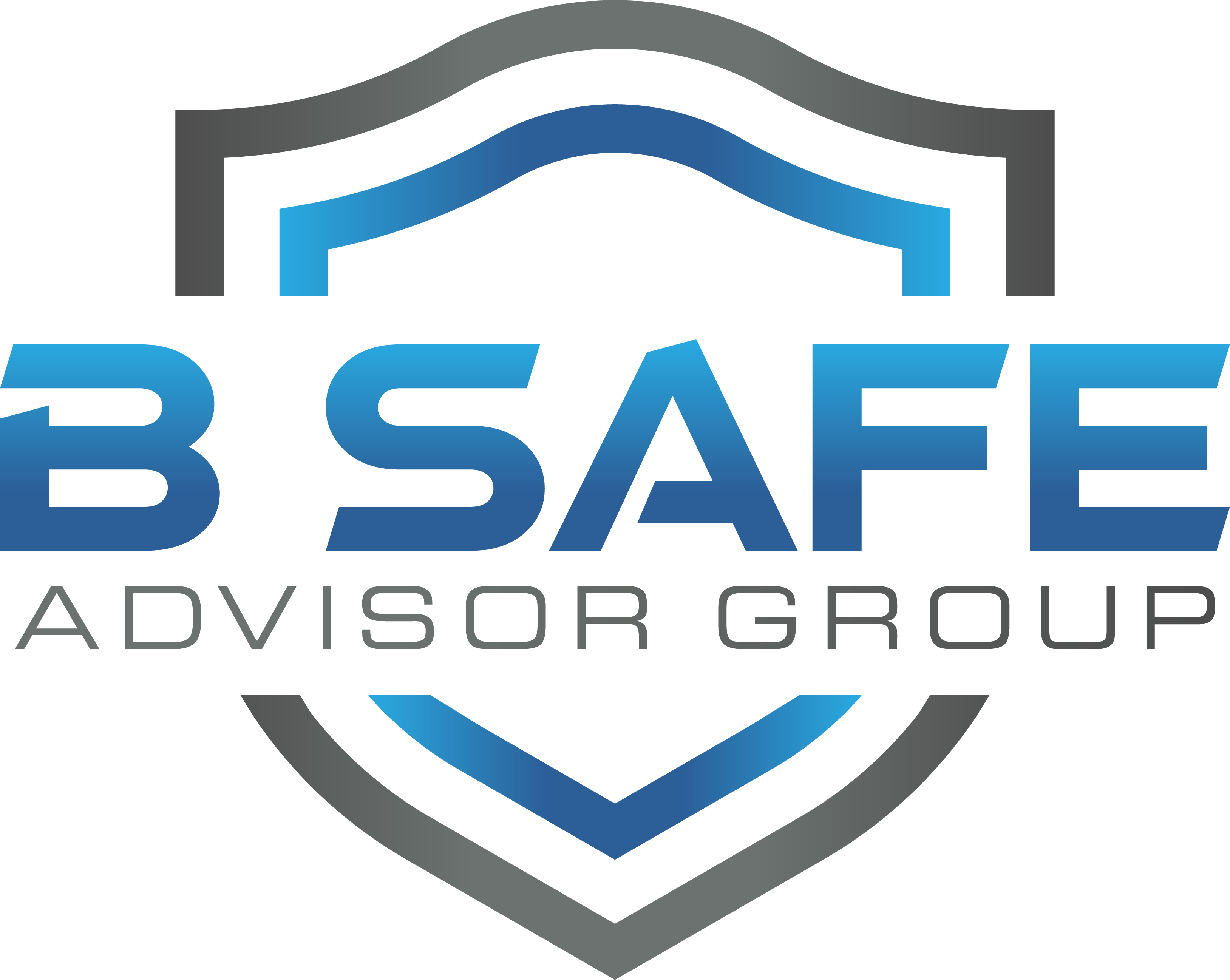 Logo with shield and text 'B SAFE ADVISOR CADL'.